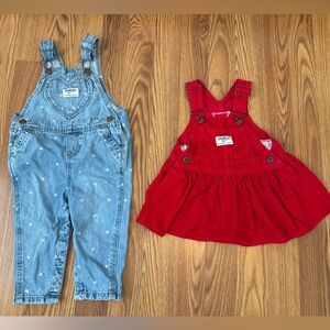 OSHGOSH B’GOSH Baby Girl Bundle 12M - Overalls